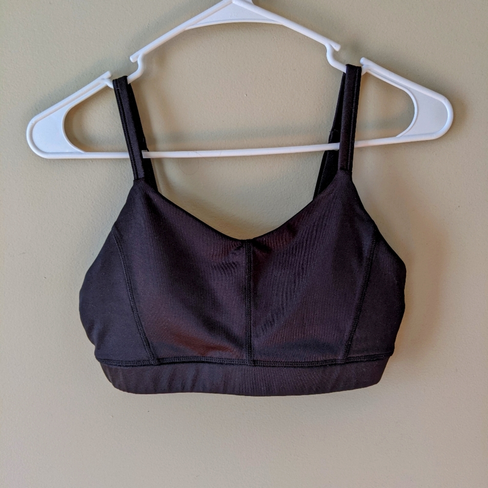 Athletic Works black sports bra lace detail. Small